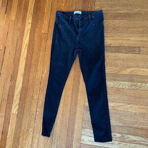 abercrombie and fitch black jeggings 30 inseam preppy denim jeans 10 regular